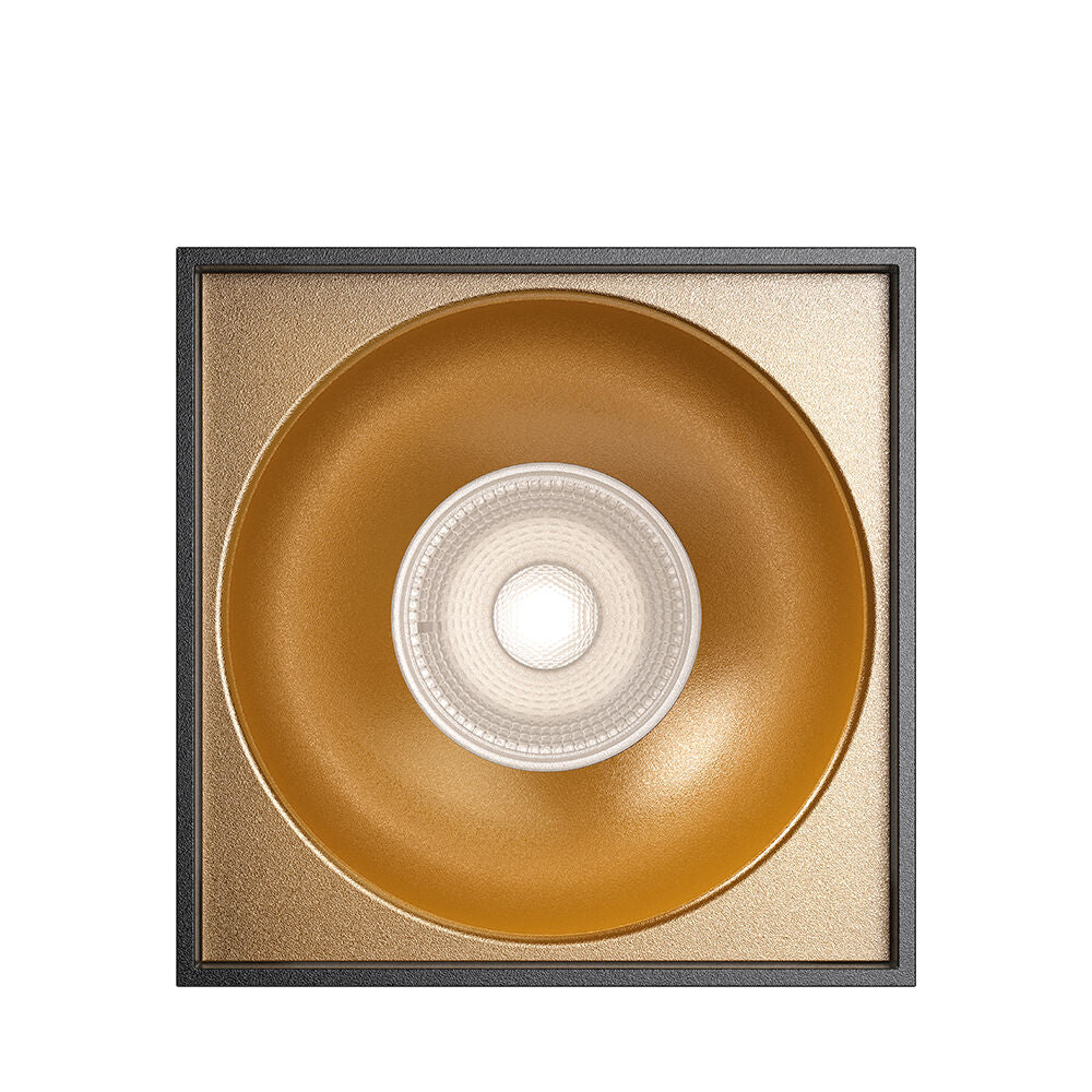 Spot Aplicat Patrat Negru & Auriu Dulie GU10 L97xH140mm