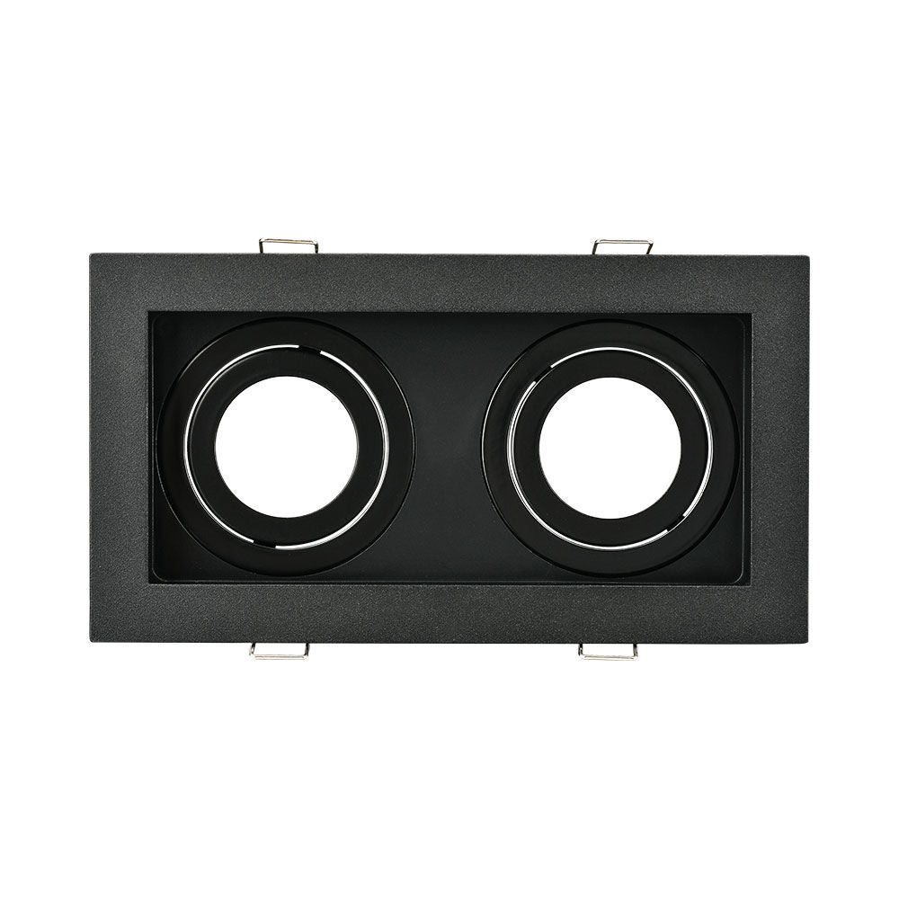 Spot Incastrat Dreptunghiular Fascicul Reglabil Negru Dulie 2xMR16 L185xH33mm