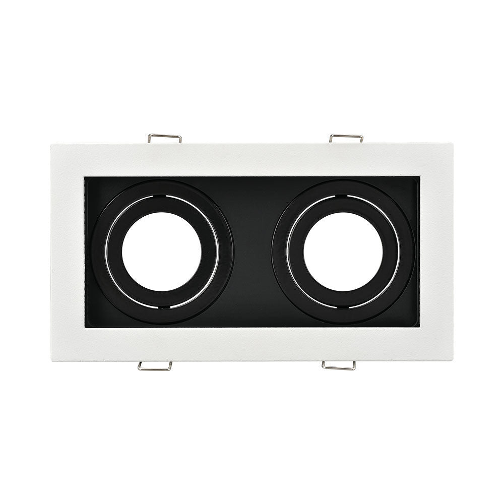 Spot Incastrat Dreptunghiular Fascicul Reglabil Alb & Negru Dulie 2xMR16 L185xH33mm