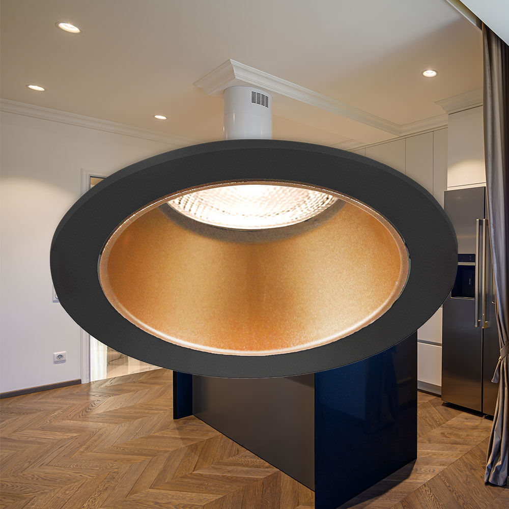 Spot Incastrat Rotund Negru & Auriu Dulie MR16 Ø85x32mm