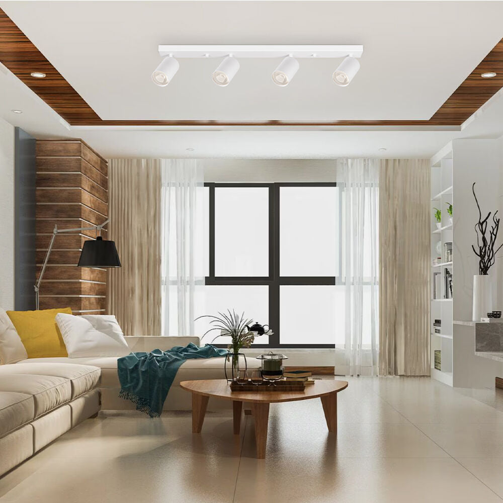 Lustra Alba Liniara cu 4 Spoturi Reglabile 4xGU10