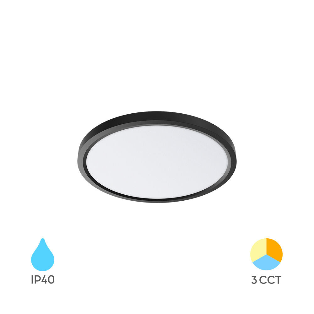 Plafoniera LED Baie Zetta 20W 23cm IP40 3 Lumini Black Echivalent 160W