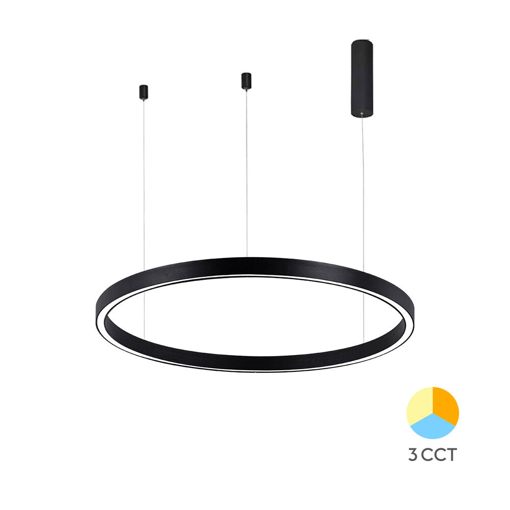 Lustra LED Suspendata TULLIO 60cm Black 1 Segment Echivalent 300W