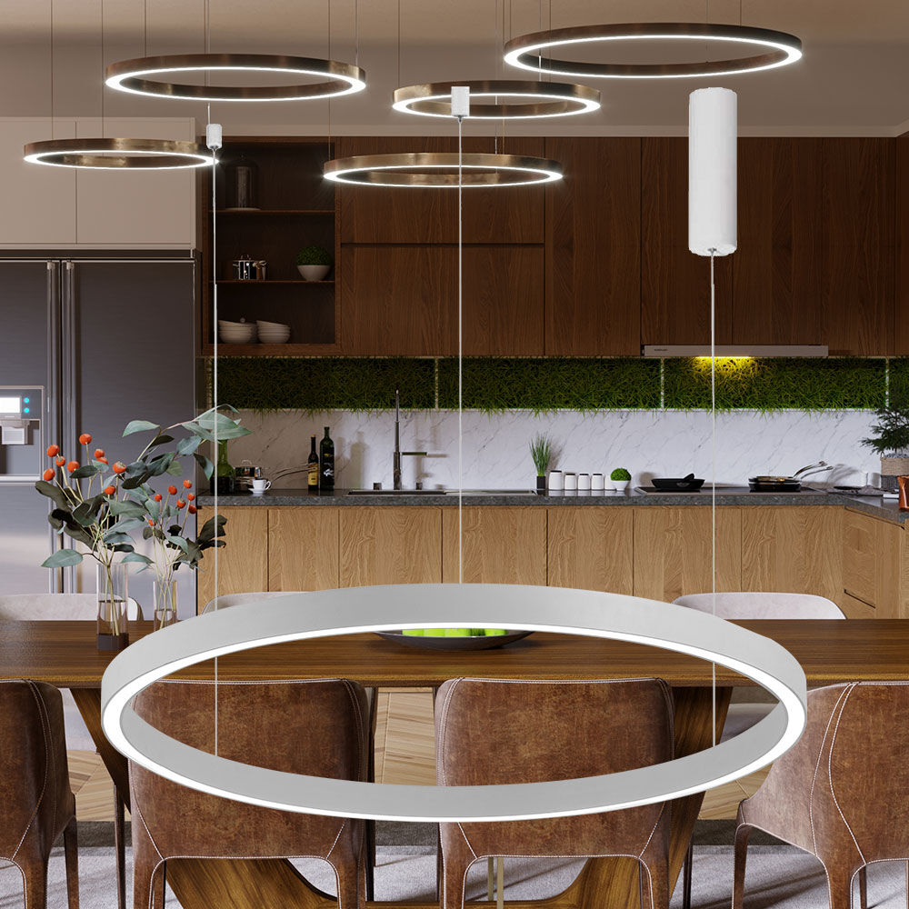 Lustra LED Suspendata TULLIO 60cm White 1 Segment Echivalent 300W