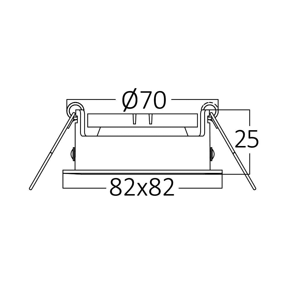 Spot Incastrat Patrat Fascicul Reglabil Alb Dulie MR16 L82xH25mm