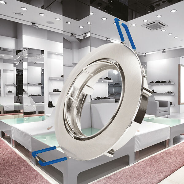 Spot Incastrat Rotund Fascicul Reglabil Argintiu Dulie MR16 Ø84x22mm