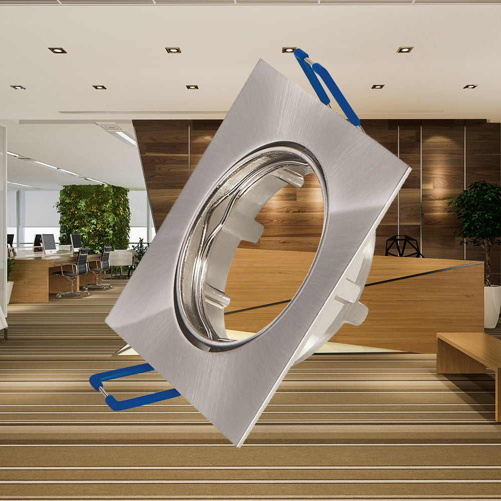 Spot Incastrat Patrat Fascicul Reglabil Argintiu Dulie MR16 L82xH23mm