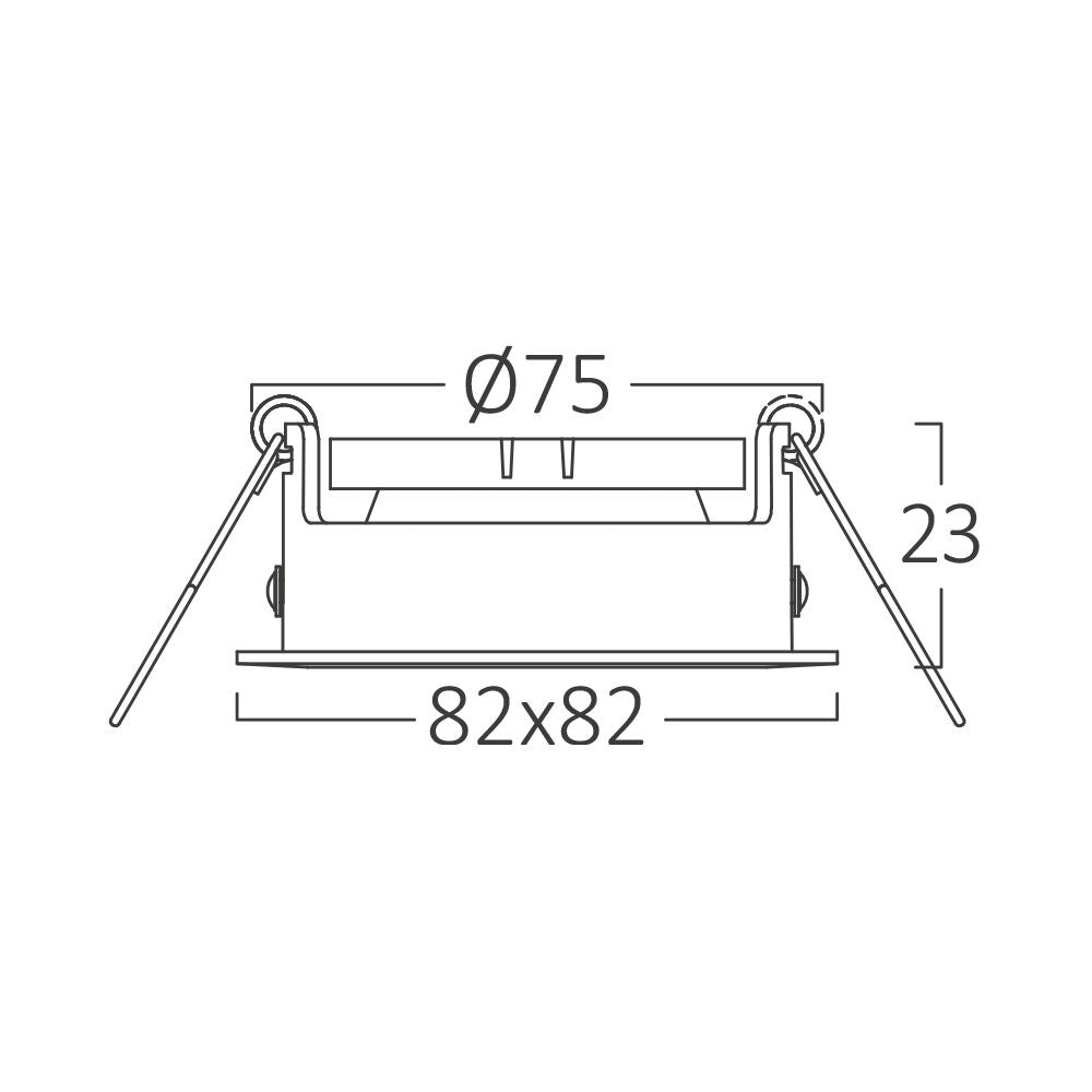 Spot Incastrat Patrat Fascicul Reglabil Argintiu Dulie MR16 L82xH23mm