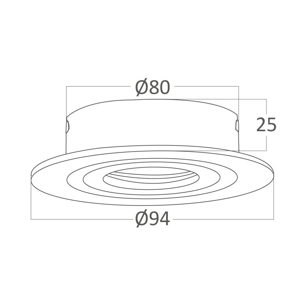 Spot Incastrat Rotund Fascicul Reglabil Argintiu Dulie MR16 Ø94x25mm