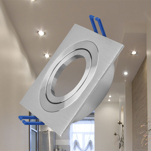 Spot Incastrat Patrat Fascicul Reglabil Argintiu Dulie MR16 L92xH25mm