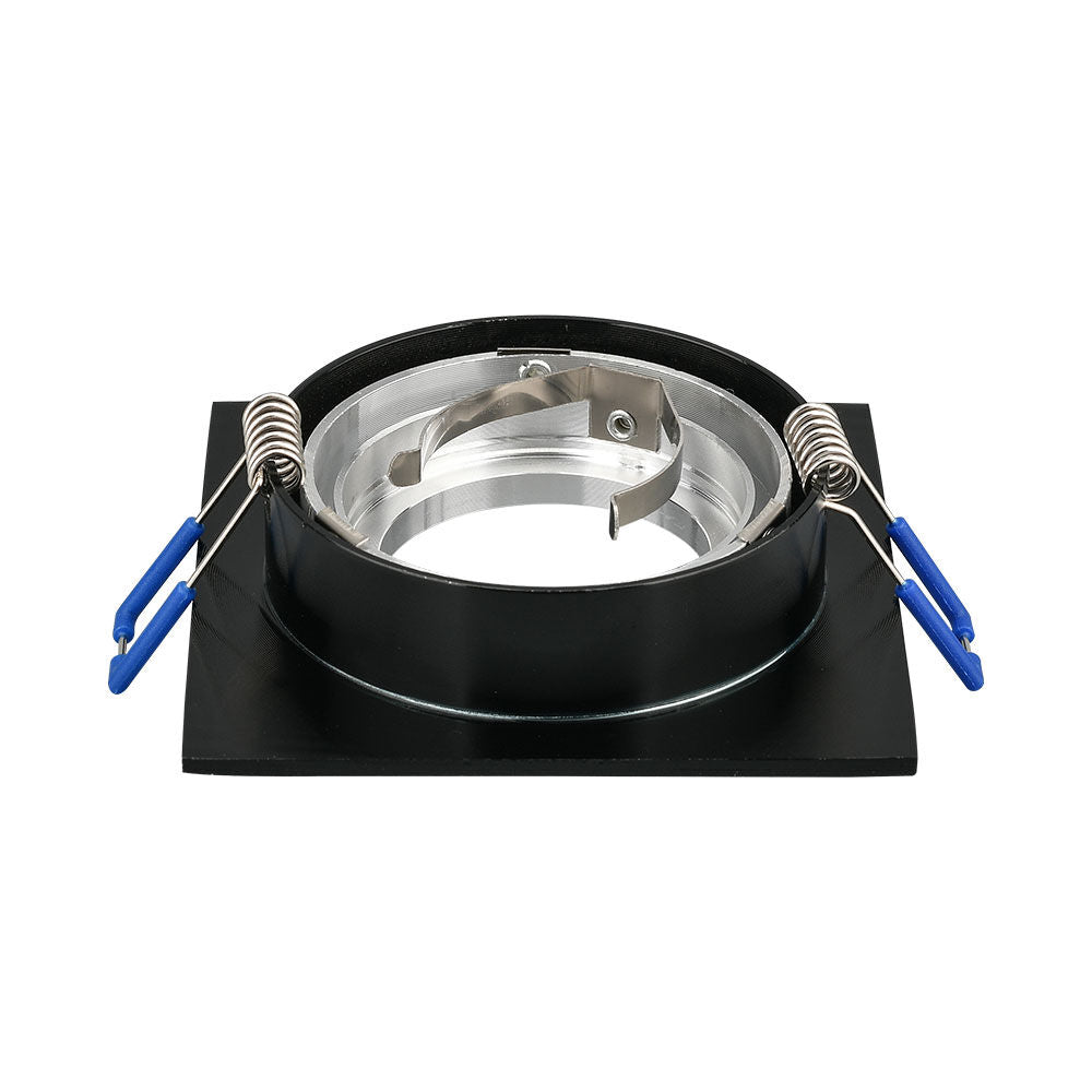 Spot Incastrat Patrat Fascicul Reglabil Negru & Argintiu Dulie MR16 L92xH25mm