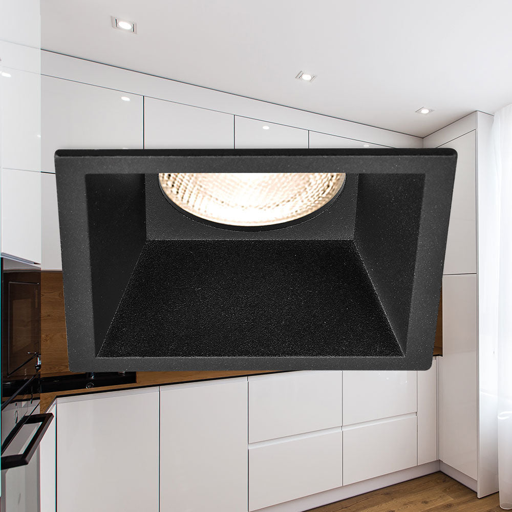 Spot Incastrat Patrat Negru Dulie MR16 L86xH40mm