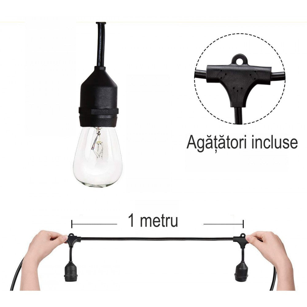 Ghirlanda Luminoasa cu Pendule 100m / 200XE27 , Interconectabil