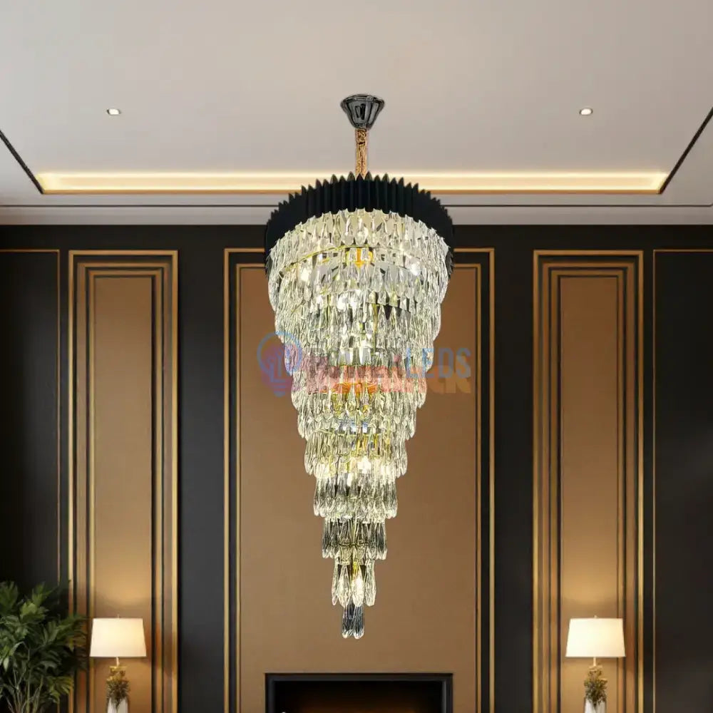 Candelabru Cristal 160CM Black Extravaganza 25xE14 powerleds.ro