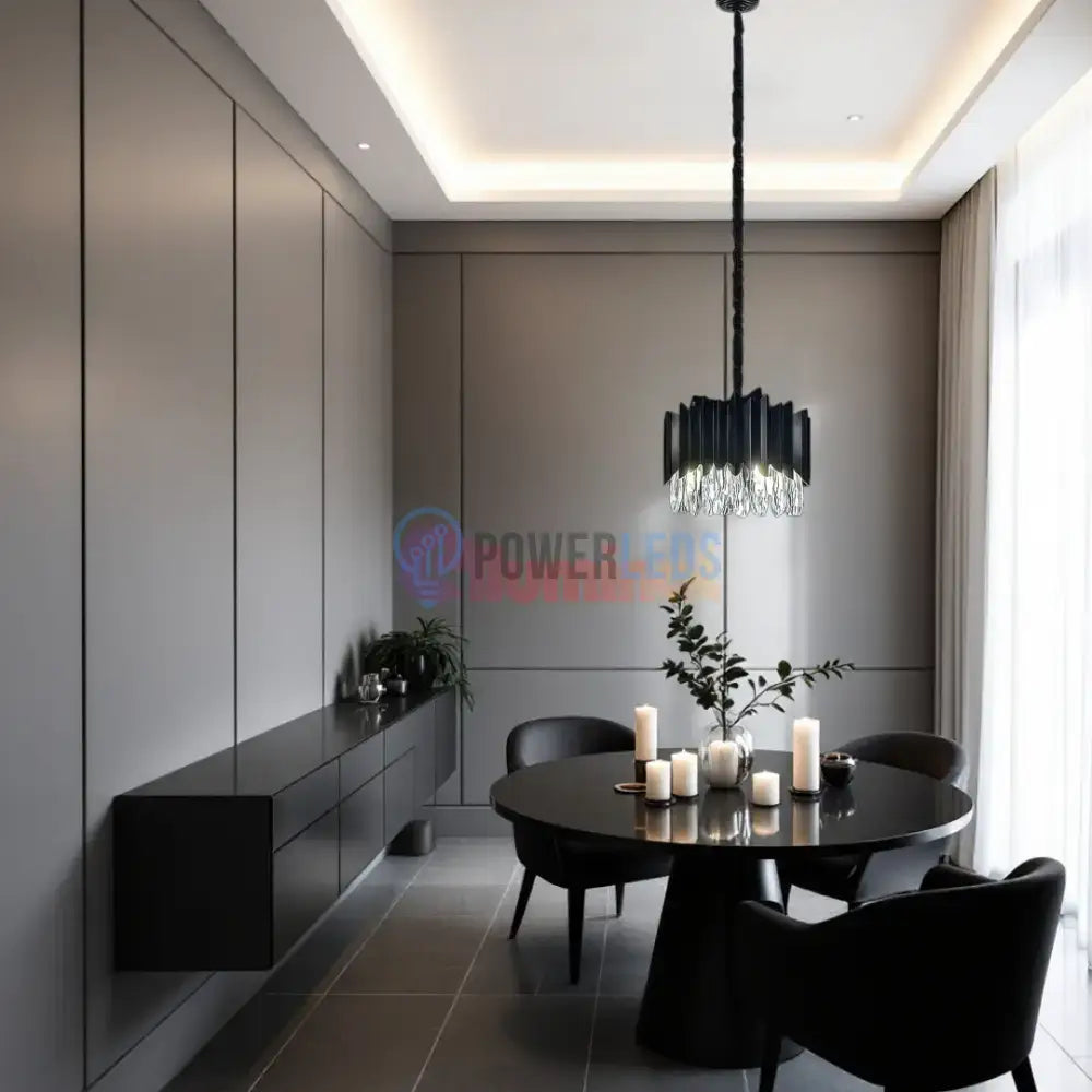 Candelabru Cristal 35CM Black Extravaganza 4xE14 powerleds.ro