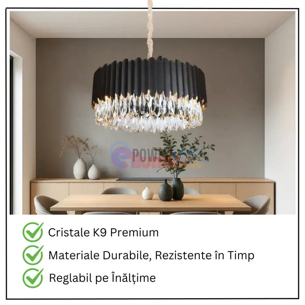 Candelabru Cristal 8xE14 Black Extravaganza powerleds.ro