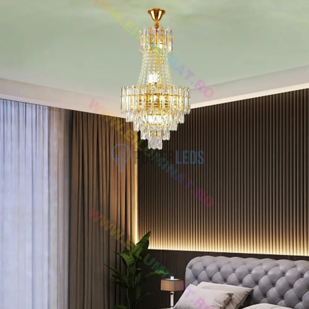 Candelabru Cristal Auriu Doha Chandeliers Crystal