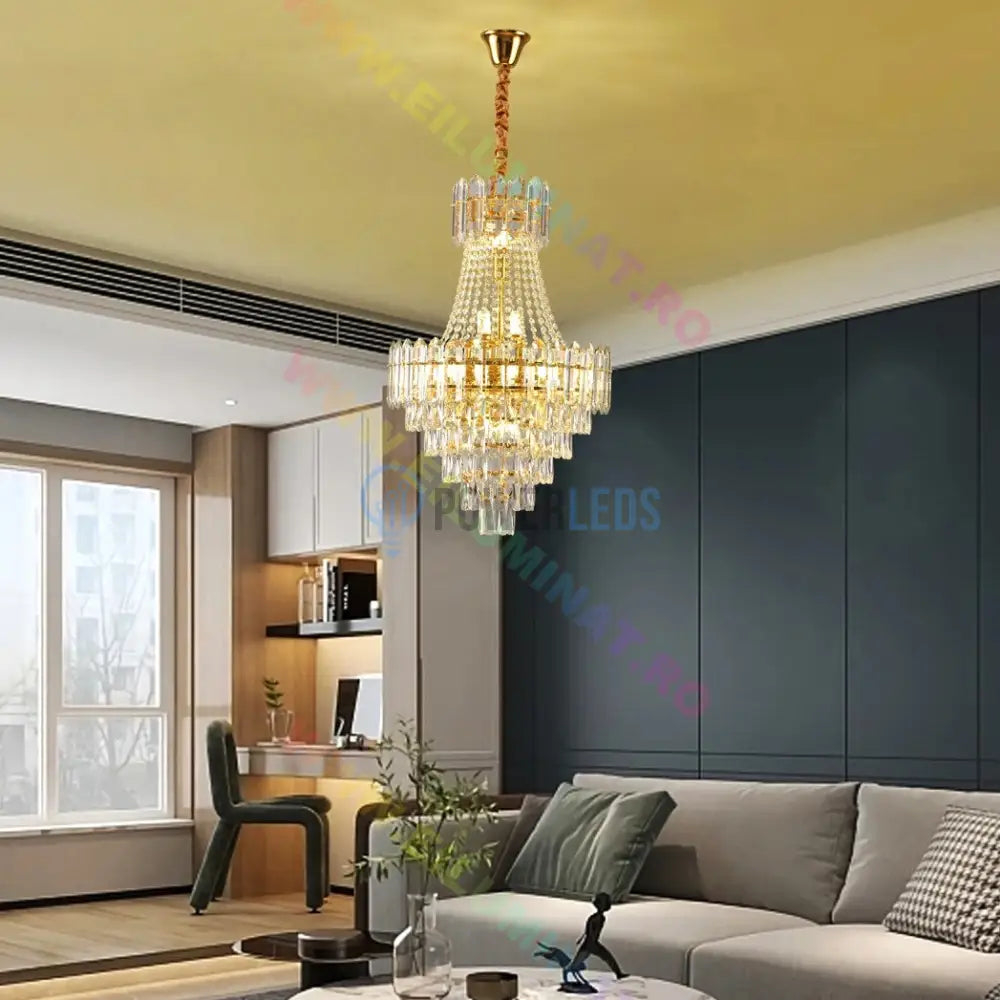 Candelabru Cristal Auriu Doha Chandeliers Crystal