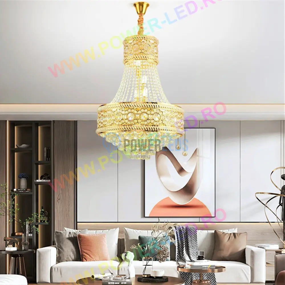 Candelabru Cristal Auriu Figo Chandeliers Crystal