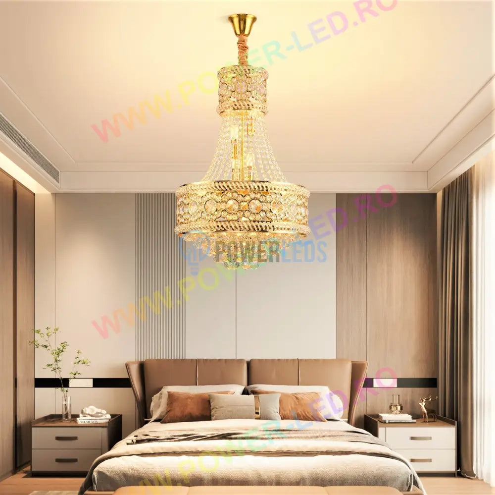 Candelabru Cristal Auriu Figo Chandeliers Crystal