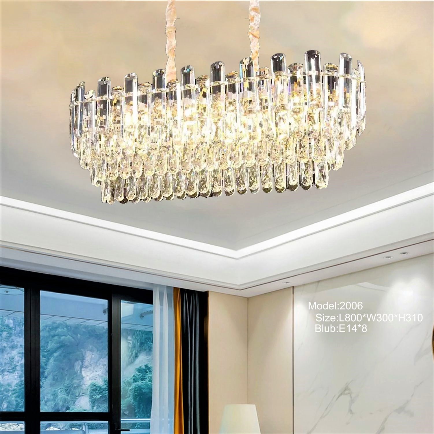 Candelabru Cristal MAY GOLD 800x300mm