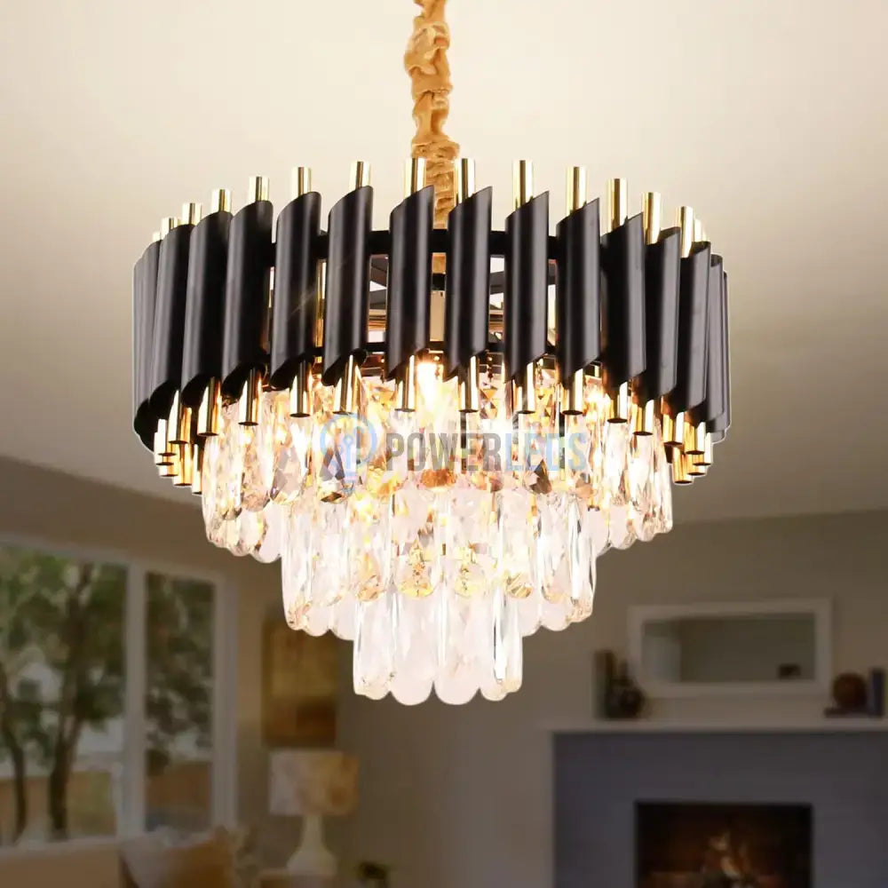 Candelabru Cristal BLACK PANTHER 300mm NEGRU + AURIU / CRISTAL / 30CM Chandeliers Crystal