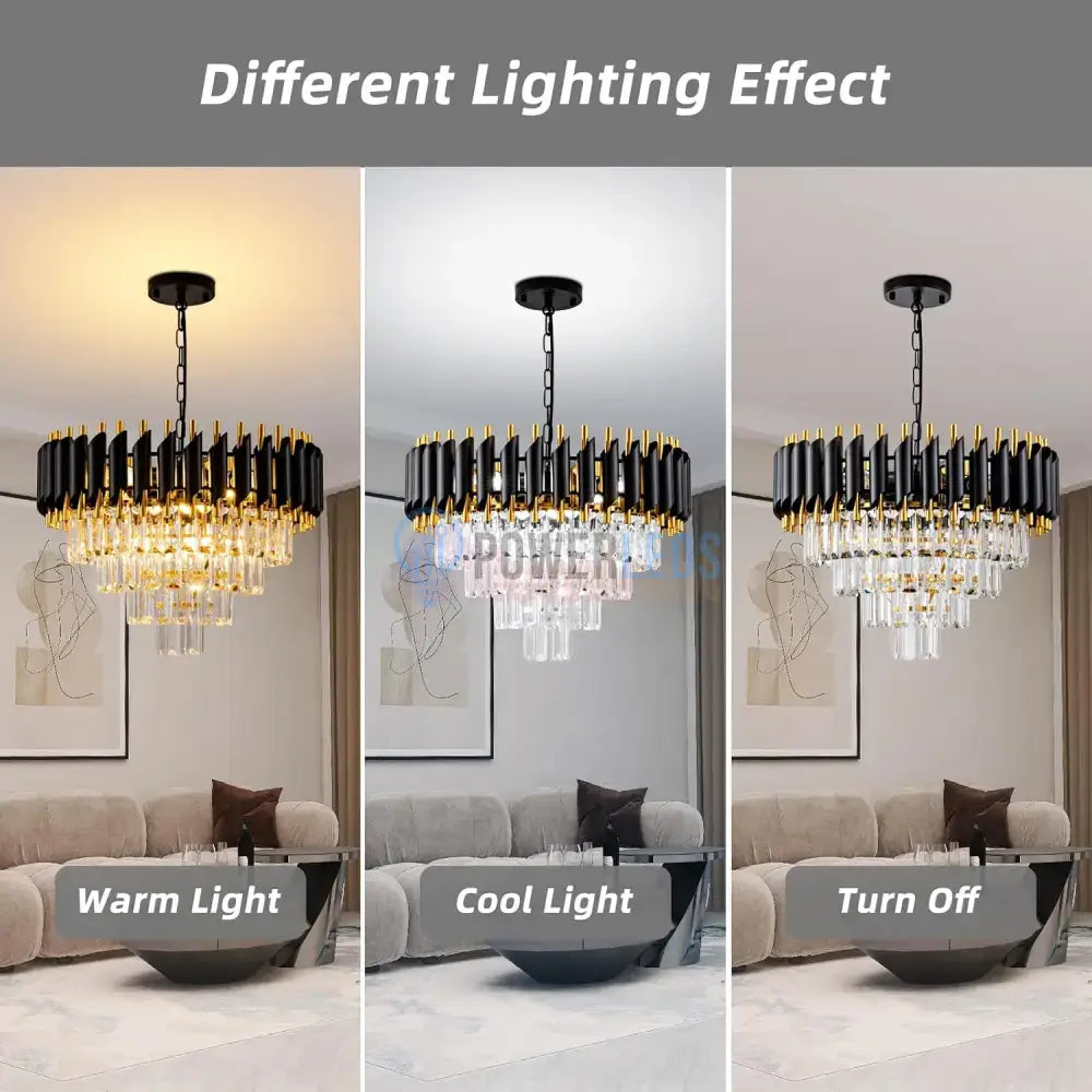 Candelabru Cristal BLACK PANTHER 400mm NEGRU + AURIU / CRISTAL / 40CM Chandeliers Crystal