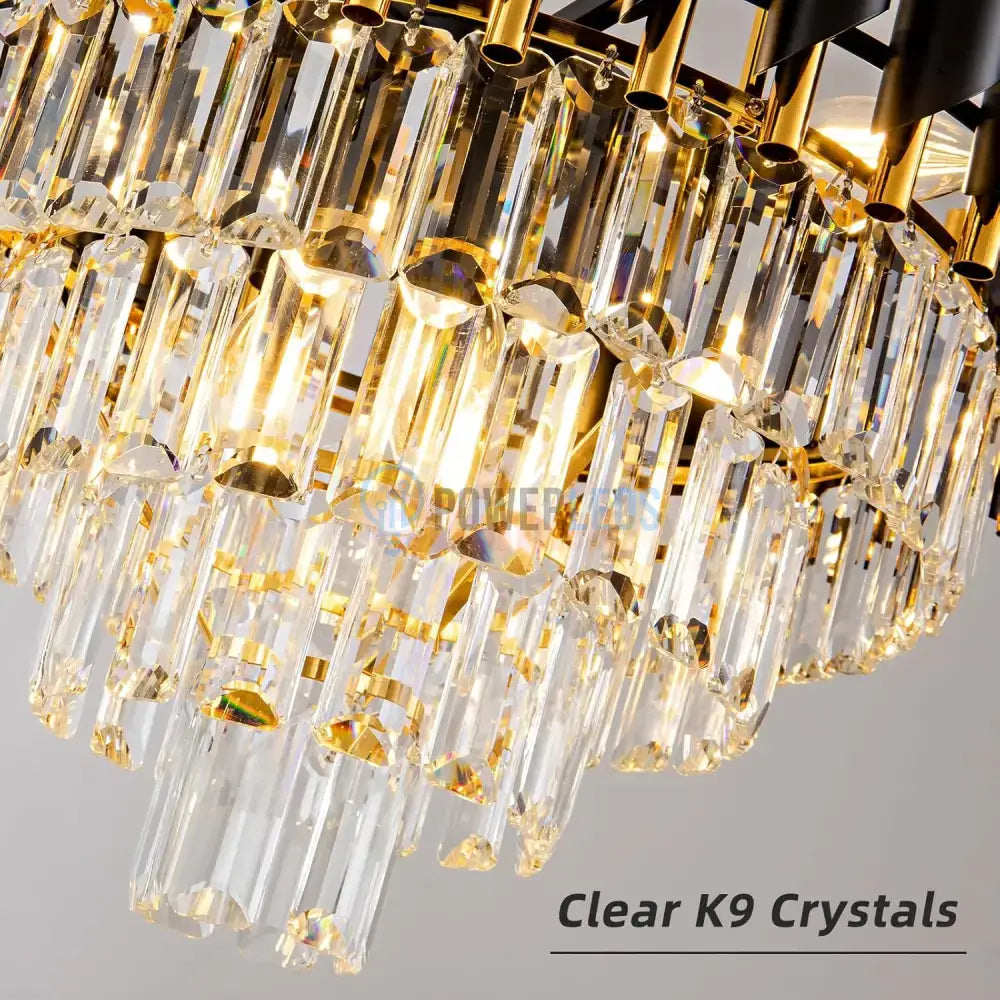 Candelabru Cristal BLACK PANTHER 400mm NEGRU + AURIU / CRISTAL / 40CM Chandeliers Crystal