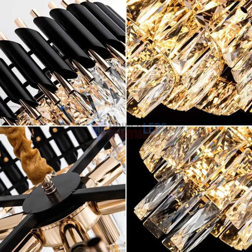 Candelabru Cristal BLACK PANTHER 400mm NEGRU + AURIU / CRISTAL / 40CM Chandeliers Crystal