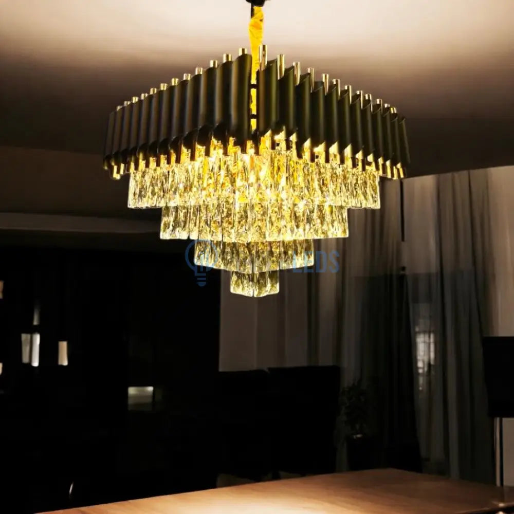 Candelabru Cristal Black Panther Square 500mm powerleds.ro