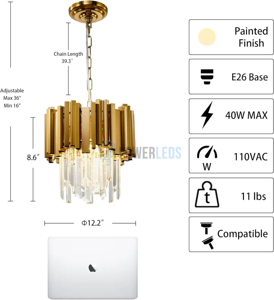 Candelabru Cristal Glory Gold Grande 300Mm Chandeliers Crystal