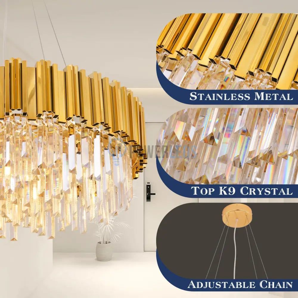 Candelabru Cristal Glory Gold Grande 600Mm Chandeliers Crystal