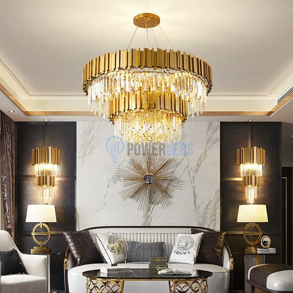 Candelabru Cristal Glory Golden Luxury 800 + 500Mm Chandeliers Crystal