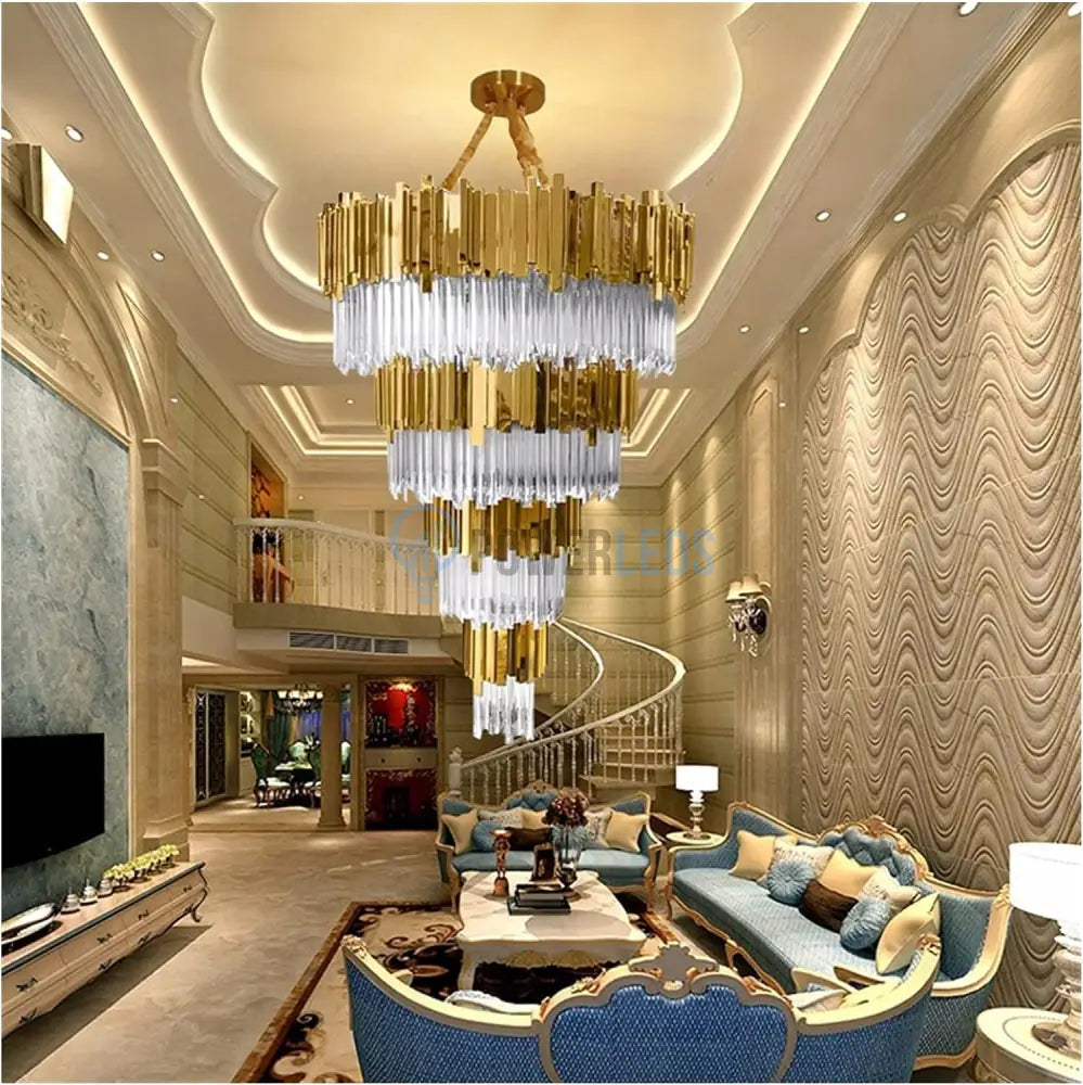 Candelabru Cristal Glory Golden Luxury Levels 160Cm Chandeliers Crystal