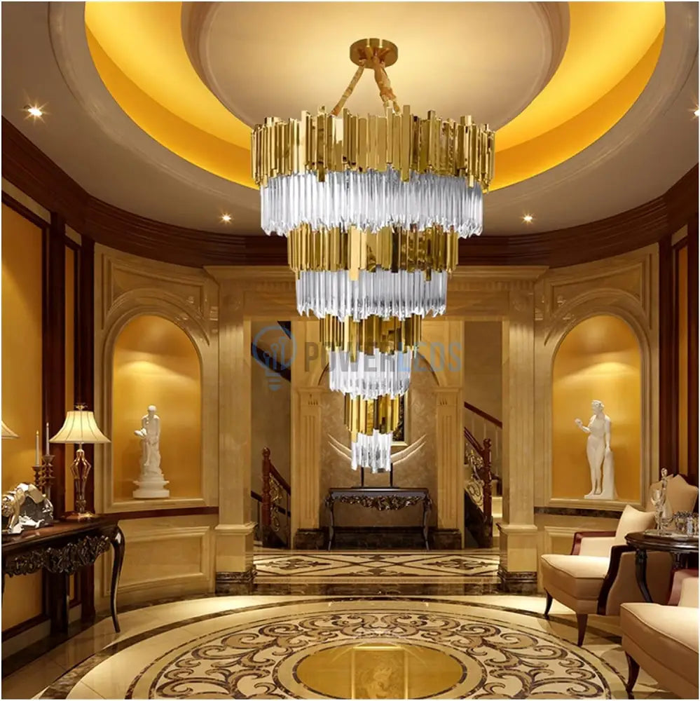 Candelabru Cristal Glory Golden Luxury Levels 160Cm Chandeliers Crystal