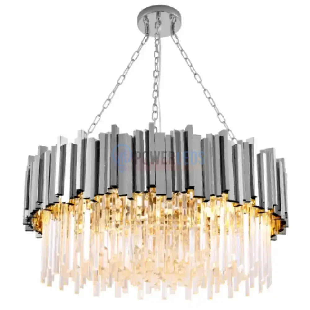 Candelabru Cristal Glory Silver 60Cm Cu Lant Led Chandelier
