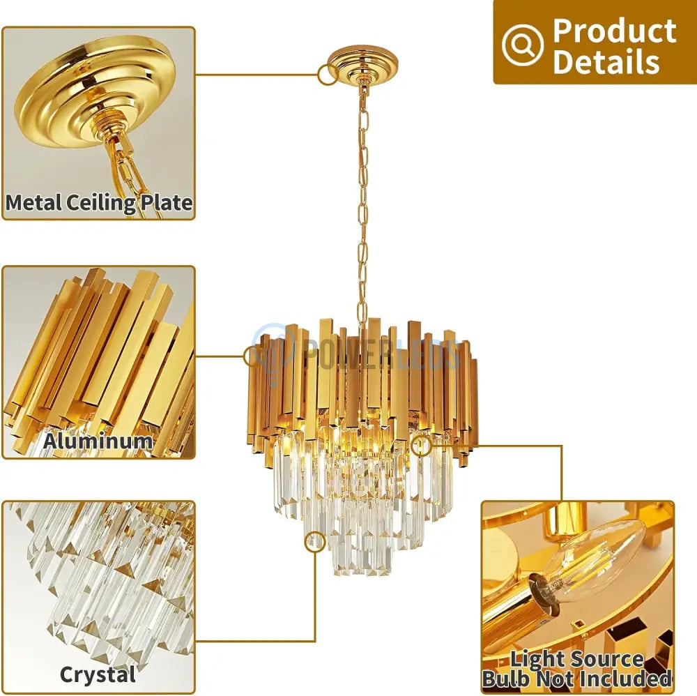 Candelabru Cristal Golden Maxi 400Mm Chandeliers Crystal