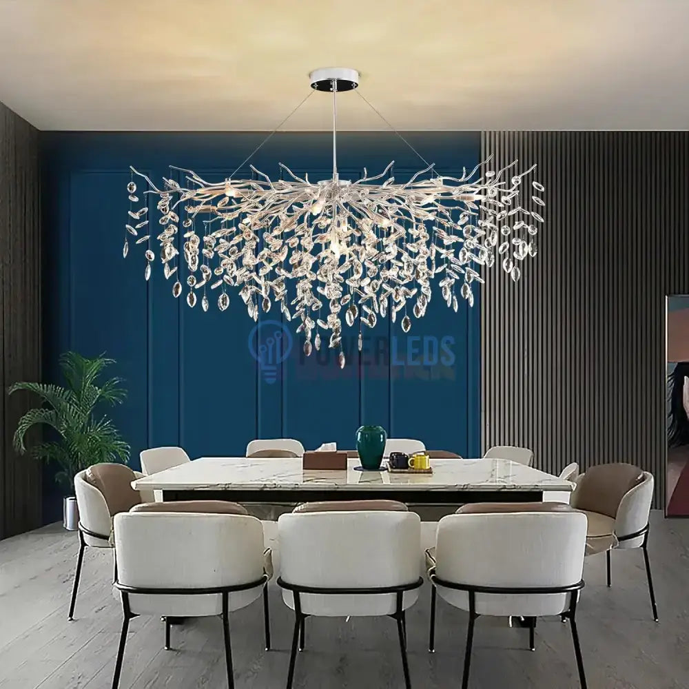 Candelabru Cristal LUXURY 120x45cm Silver Klara ARGINTIE / CRISTAL / 120X45CM Chandeliers Crystal