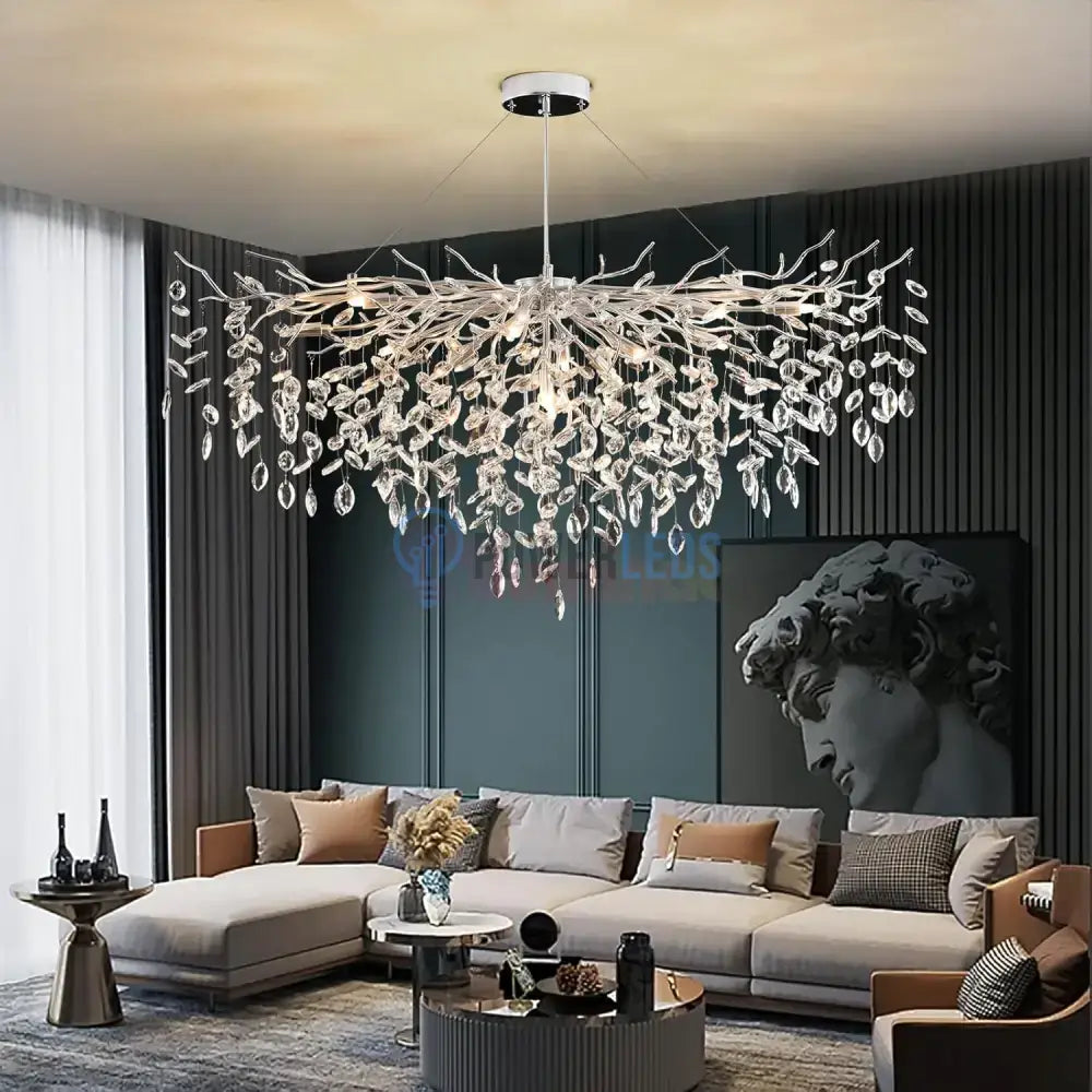 Candelabru Cristal LUXURY 120x45cm Silver Klara ARGINTIE / CRISTAL / 120X45CM Chandeliers Crystal
