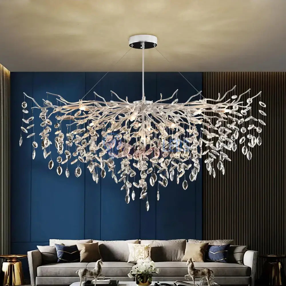 Candelabru Cristal LUXURY 120x45cm Silver Klara ARGINTIE / CRISTAL / 120X45CM Chandeliers Crystal