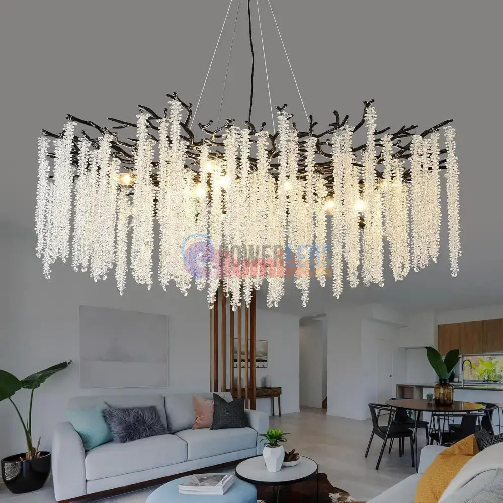 Candelabru Cristal Luxury Black Willow 100Cm Chandeliers Crystal