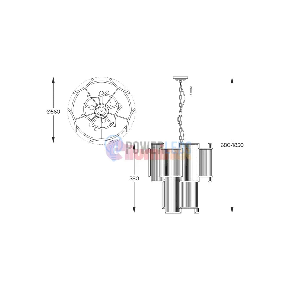 Lustra Suspendata 8xE14 Chrome Vissaro powerleds.ro