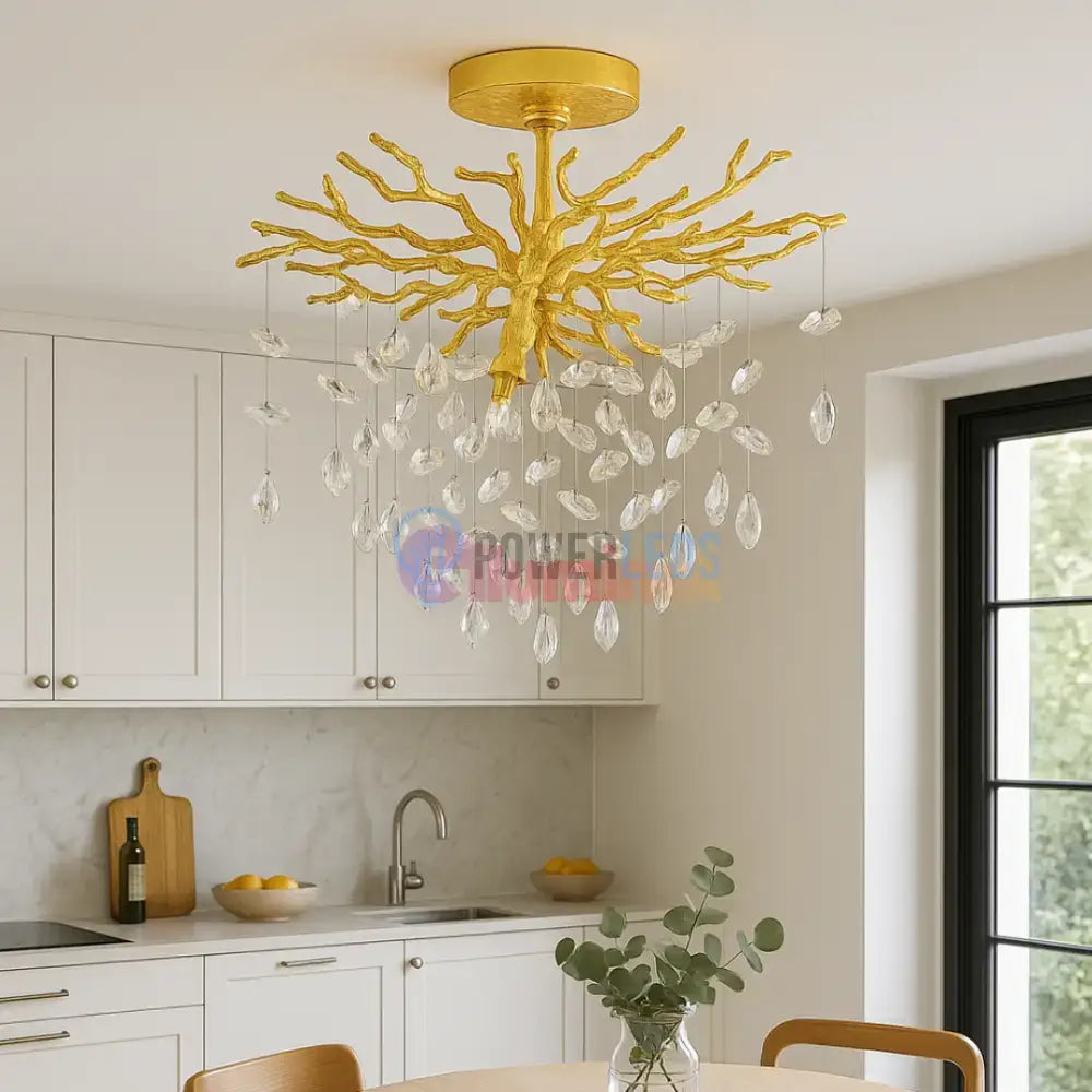 Candelabru Cristal Luxury Gold CINDY powerleds.ro