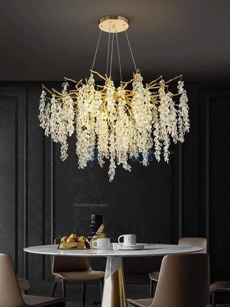 Candelabru Cristal Luxury Golden Grapes 60Cm Chandeliers Crystal