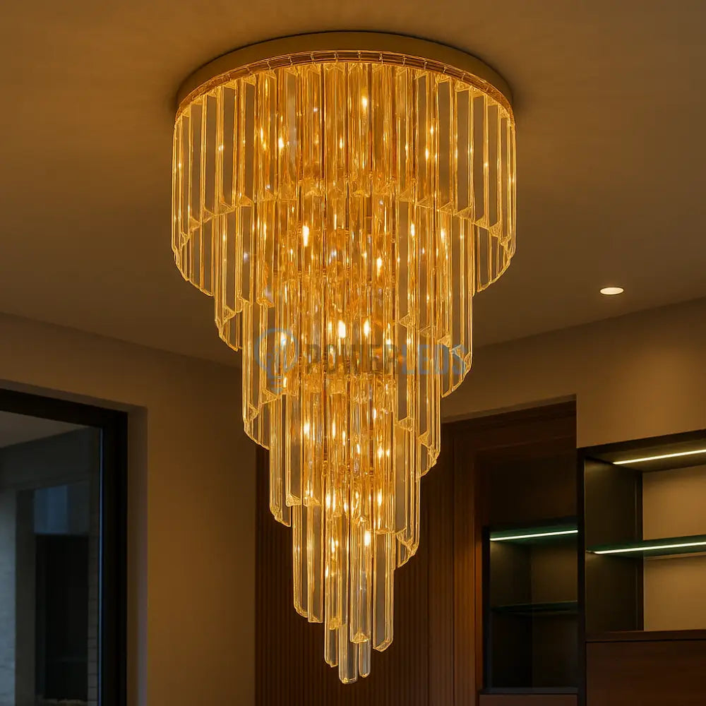 Candelabru Cristal Luxury Golden Spiral AURIE / CRISTAL / 90CM Lighting Fixtures