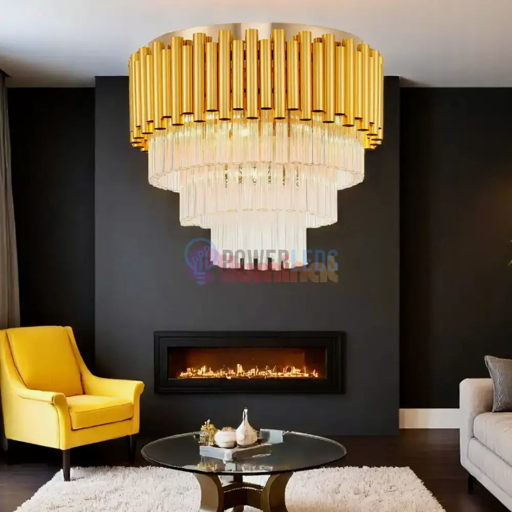 Candelabru Cristal Luxury Golden SUFITOWA powerleds.ro