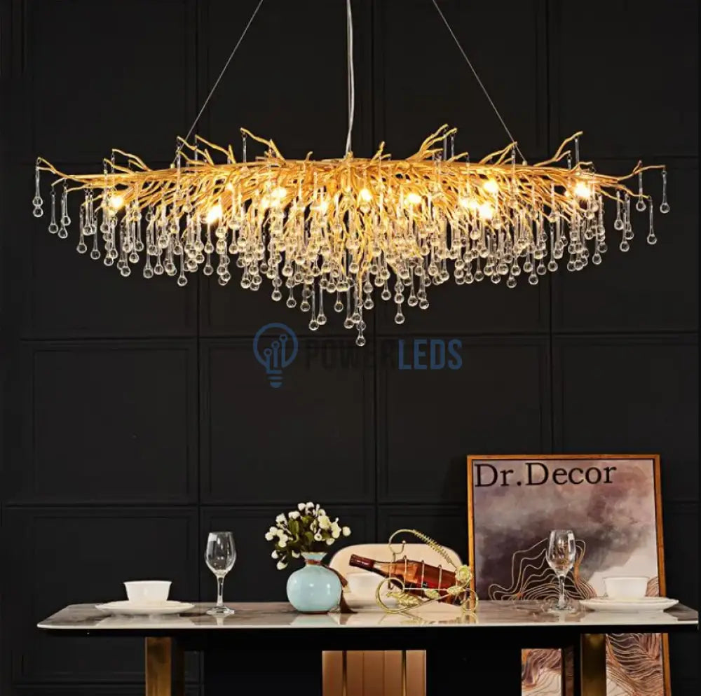 Candelabru Cristal Luxury Golden Tears 120X60Cm Chandeliers Crystal