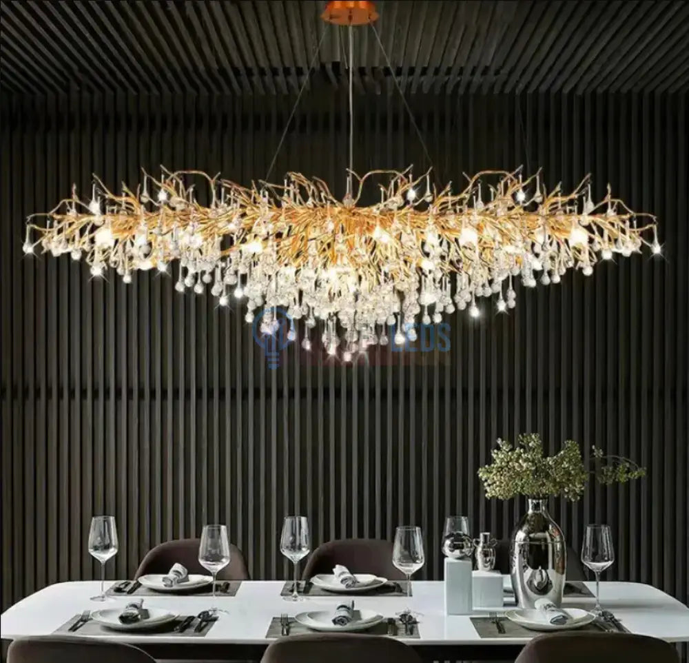 Candelabru Cristal Luxury Golden Tears 140X50Cm Chandeliers Crystal