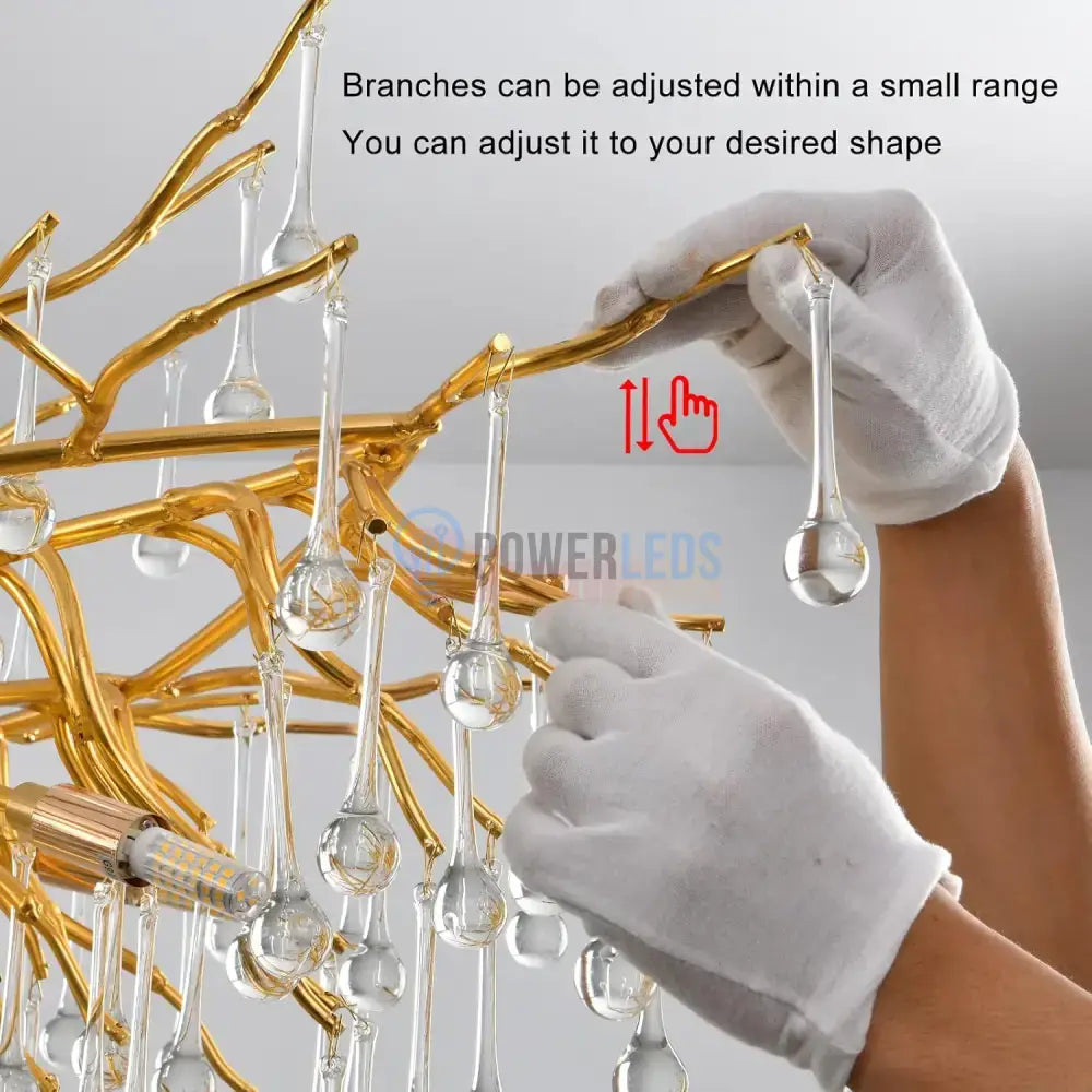 Candelabru Cristal LUXURY Golden Tears 140x50CM AURIE / 140CM / LUXURY Chandeliers Crystal