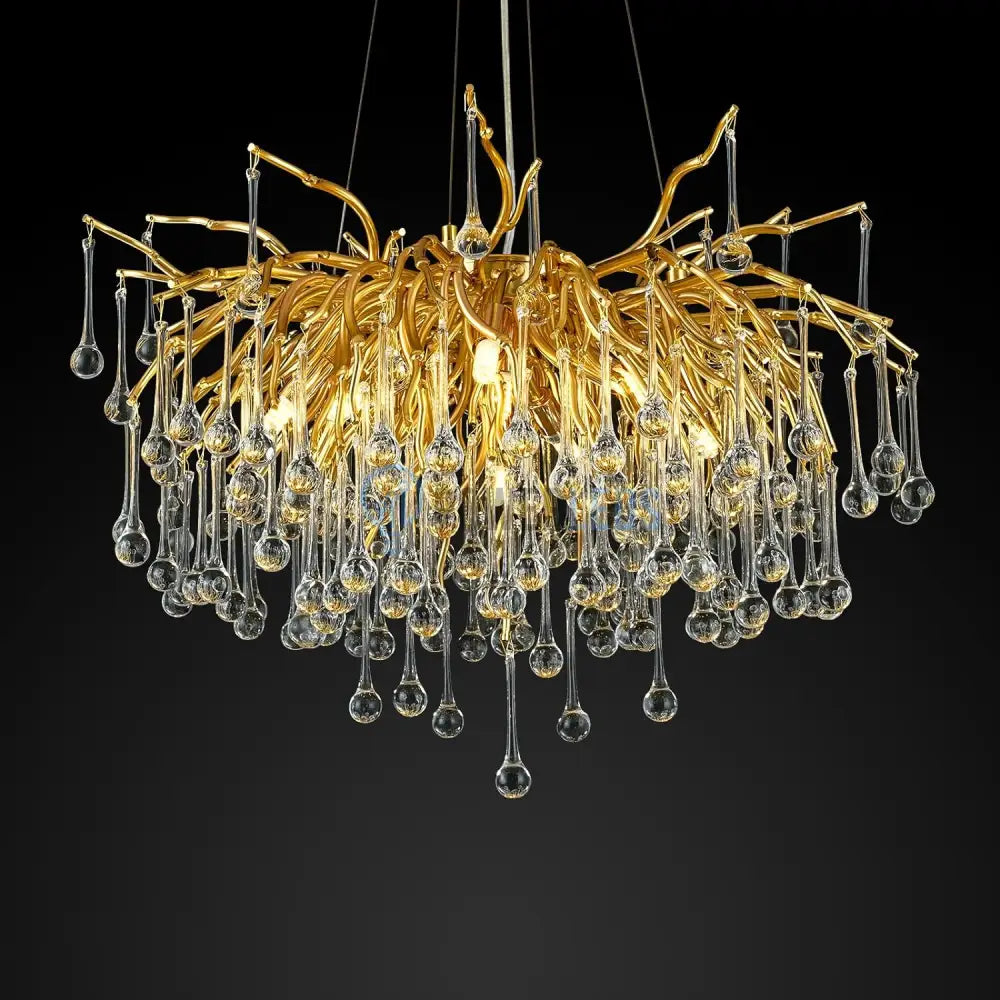 Candelabru Cristal Luxury Golden Tears 40Cm Chandeliers Crystal